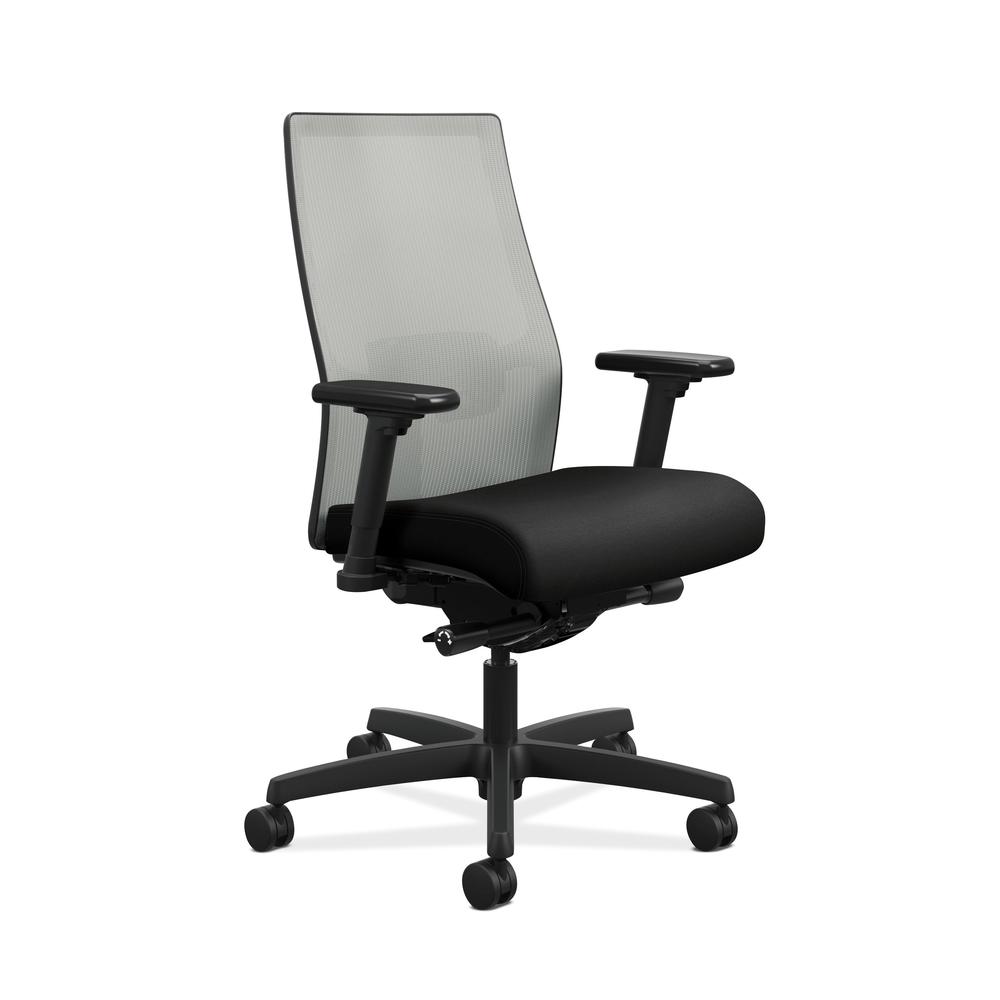 HON Ignition 2.0 Mid-Back Adjustable Lumbar Work Chair - Fog Mesh Computer Chair for Office Desk, Black Fabric (HONI2M2AFLC10TK). The main picture.