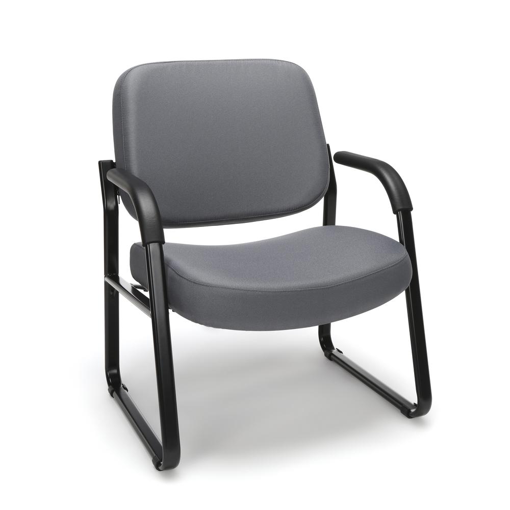 OFM Model 407 Fabric Big and Tall Guest and Reception Chair with Arms, Gray. The main picture.