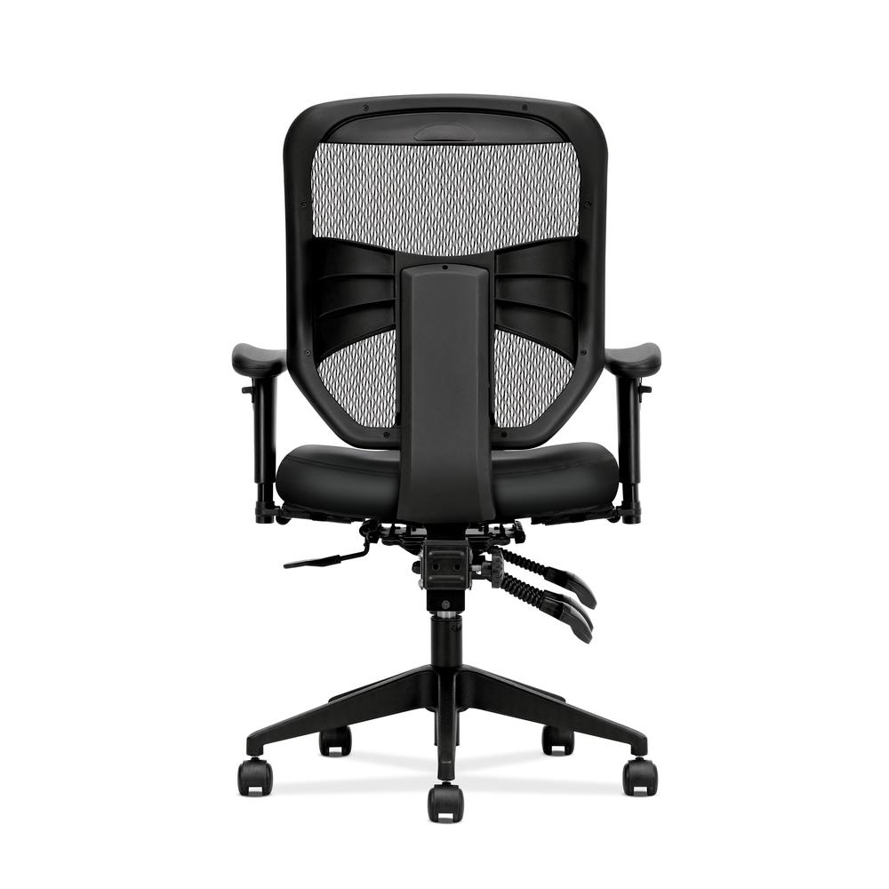 HON Prominent High Back Leather Task Chair - Mesh Computer Chair with Arms for Office Desk, Black (HVL532). Picture 3