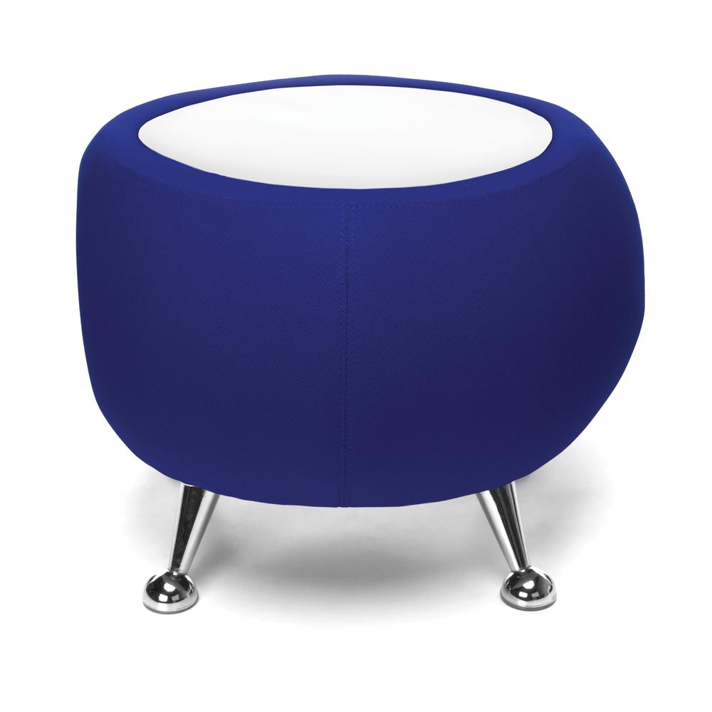 OFM Fabric Ball Stool, in Blue, with White Table Top (2001T-2336-WHT). Picture 2