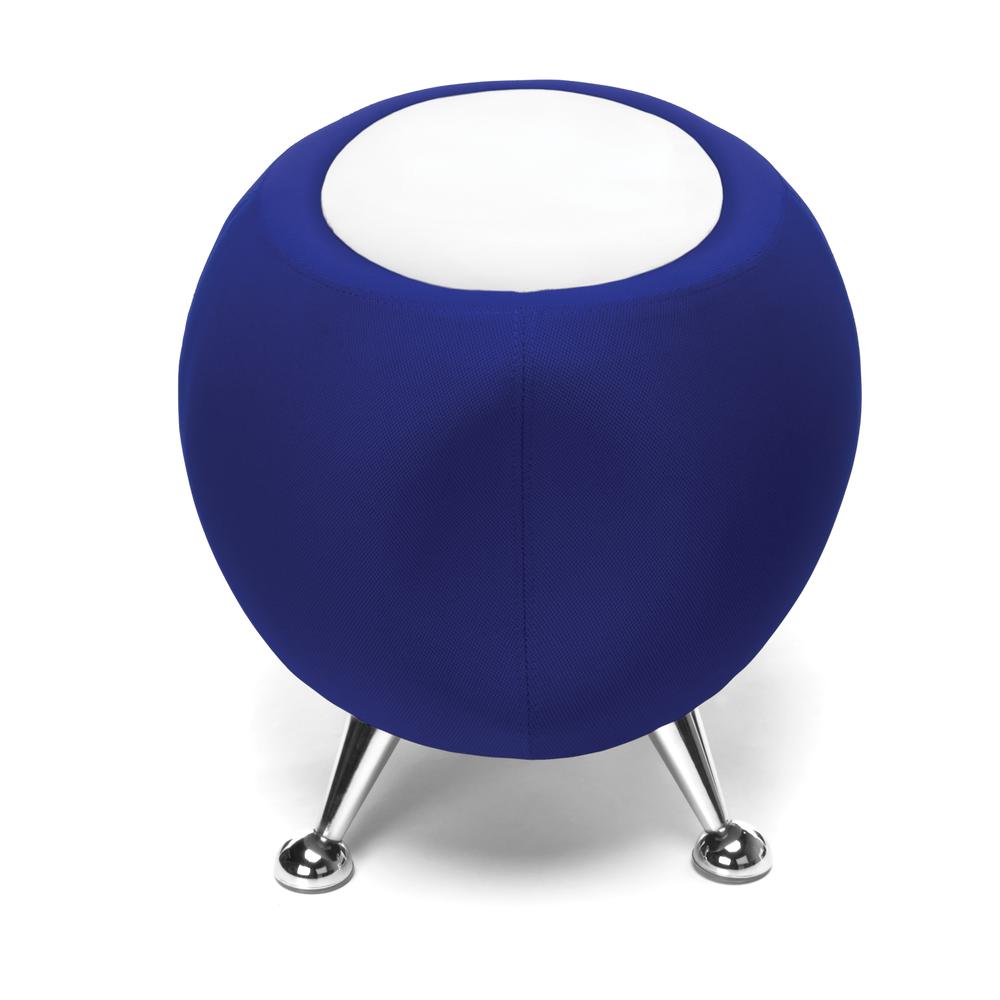 OFM Fabric Ball Stool, in Blue, with White Table Top (2001T-2336-WHT). Picture 5