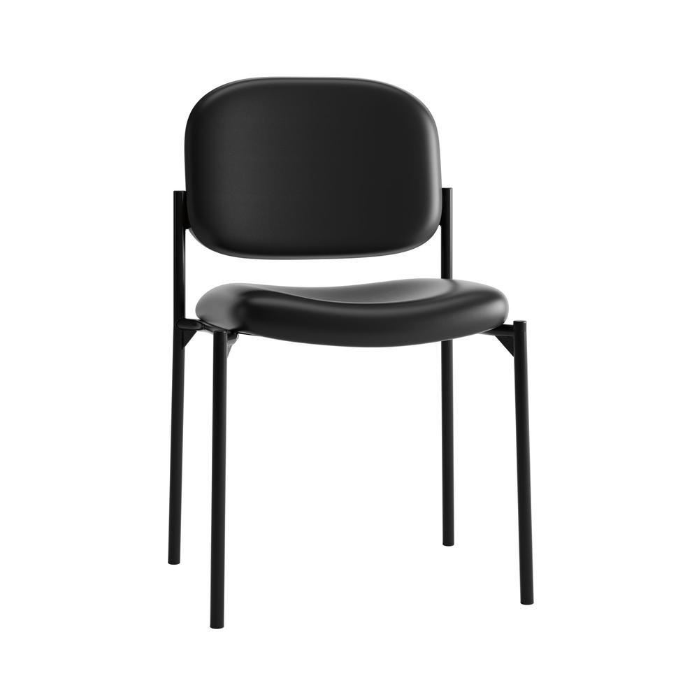 HON Scatter Stacking Guest Chair, in Black Leather (HVL606). The main picture.