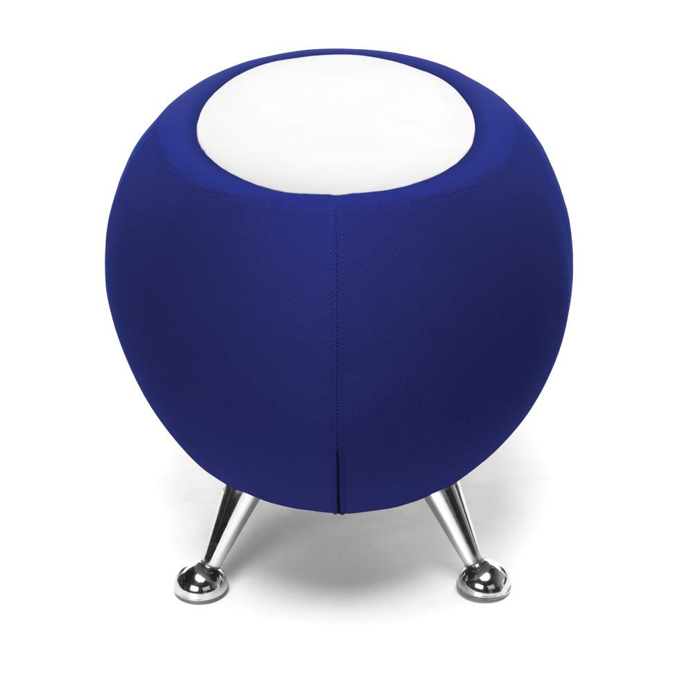 OFM Fabric Ball Stool, in Blue, with White Table Top (2001T-2336-WHT). Picture 4