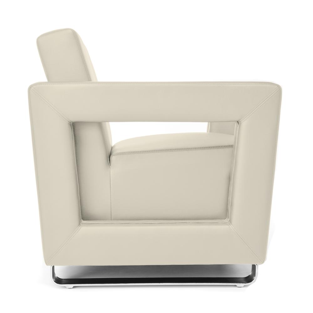 OFM  Model 831 Soft Seating Lounge Chair, Polyurethane, Cream with Chrome Base. Picture 2