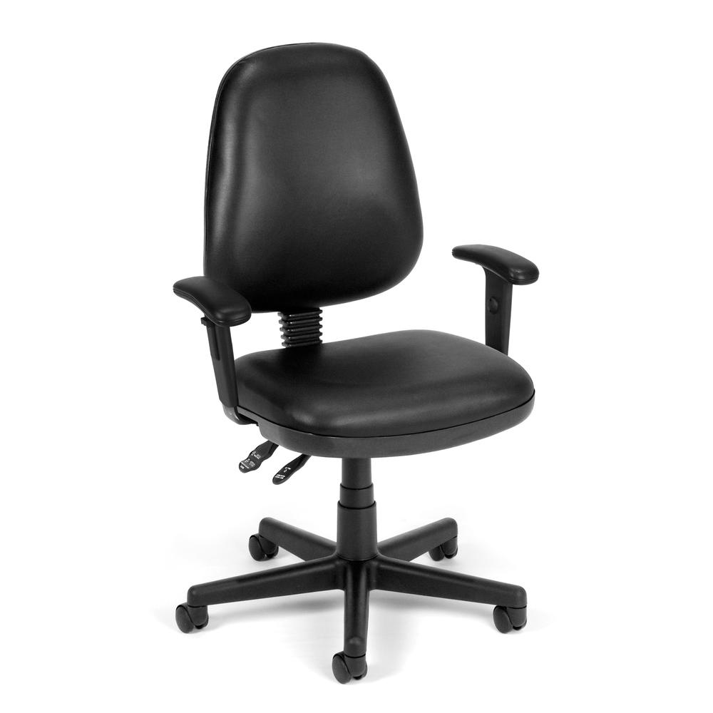 OFM Model 119-VAM-AA Swivel Task Chair with Arms, Anti-MicrobMid Back. Picture 1