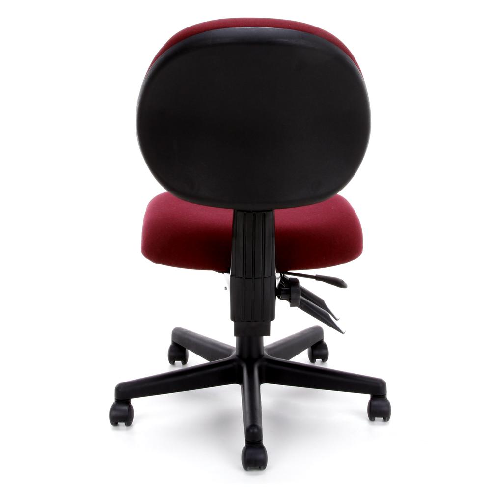 OFM Model 241 24-Hour Multi-Adjustable Upholstered Armless Task Chair, Burgundy. Picture 5