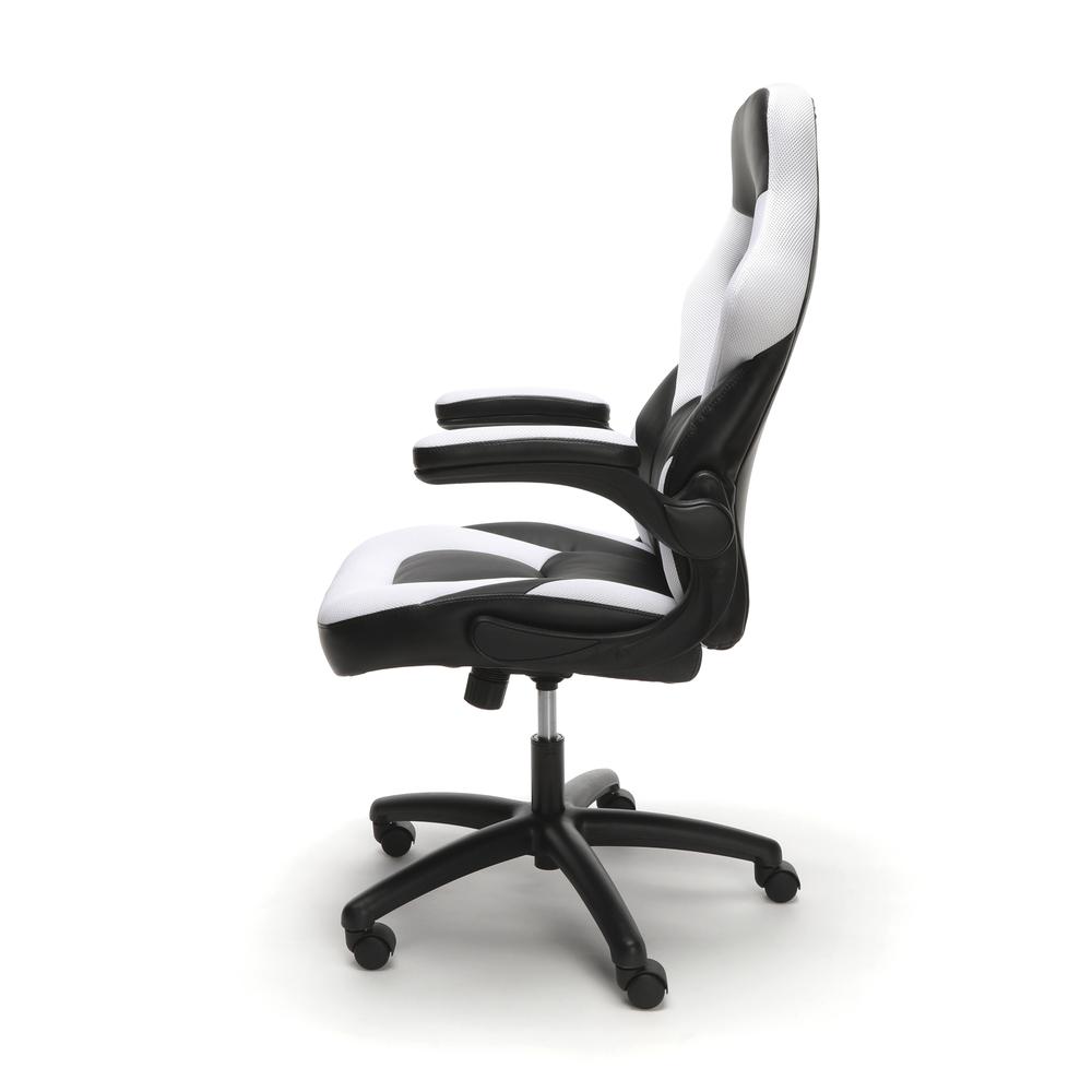 OFM Essentials Collection Racing Style Bonded Leather Gaming Chair, in White (ESS-3085-WHT). Picture 5