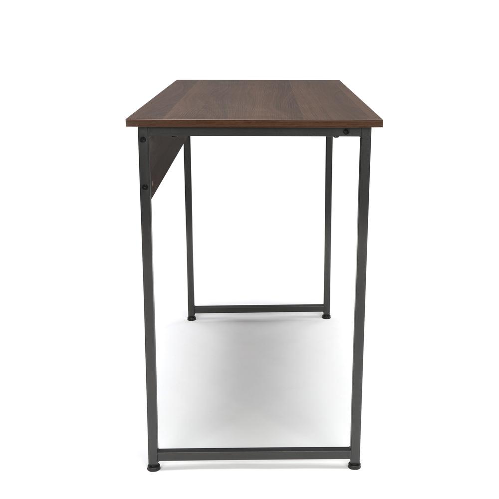 Office/Computer Desk and Workstation with Metal Legs, Walnut with Gray Frame. Picture 4