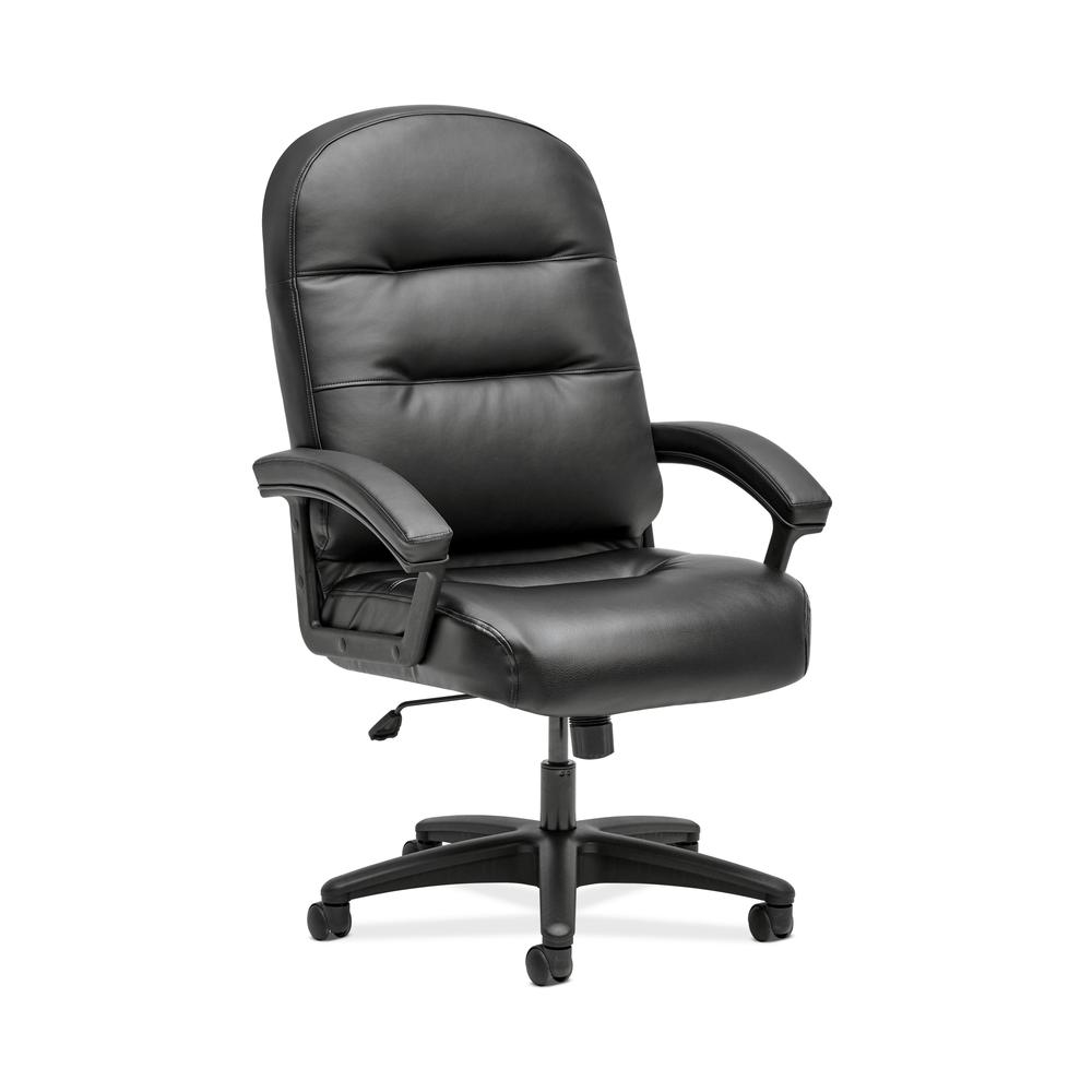 HON Pillow-Soft Executive Chair - High-Back Leather Computer Chair for Office Desk, Black (H2095). The main picture.