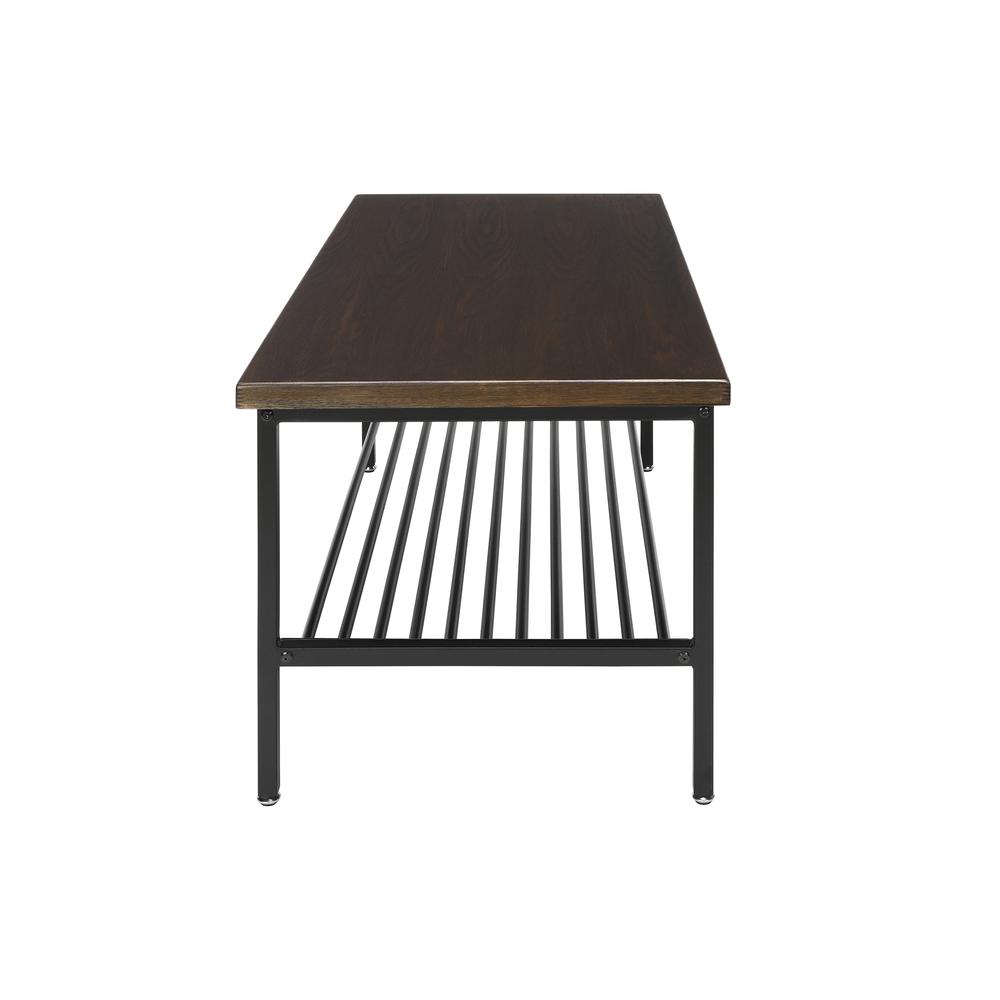 The OFM 161 Collection Industrial Modern Wood Top/Metal Frame Coffee Table with Metal Shelf blends easily in living rooms, recreational spaces, lobbies, and reception areas and provides the perfect pl. Picture 5
