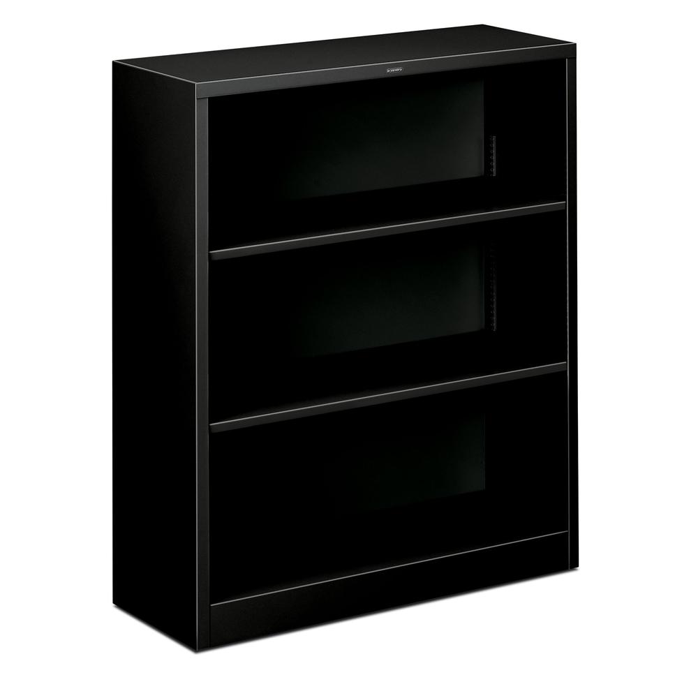 HON Metal Bookcase - Bookcase with Three Shelves, 34-1/2w x 12-5/8d x 41h, Black (HS42ABCP). The main picture.