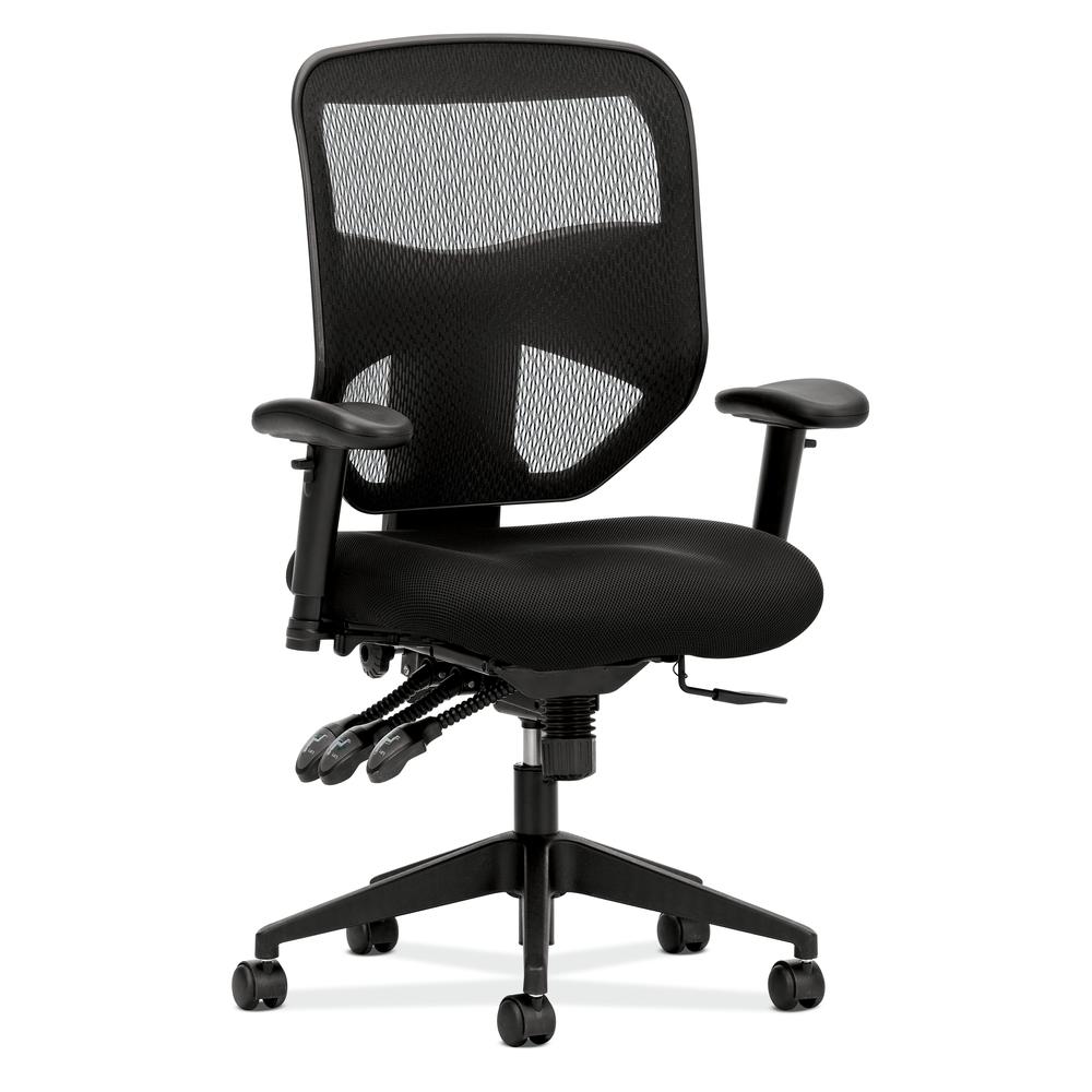 HVL532 Mesh High-Back Task Chair | Asynchronous Control, Seat Glide | 2-Way Arms | Black Mesh. Picture 1
