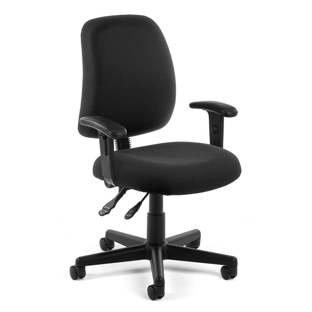 OFM Model 118-2-AA Swivel Task Chair with Arms, Fabric, Mid Back. The main picture.
