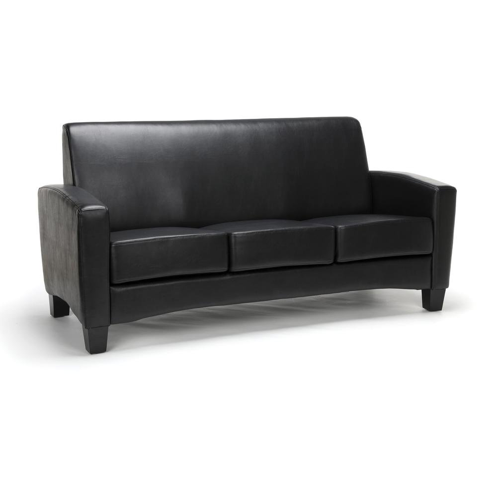 Essentials by OFM ESS-9052 Traditional Reception Sofa, Black. Picture 1