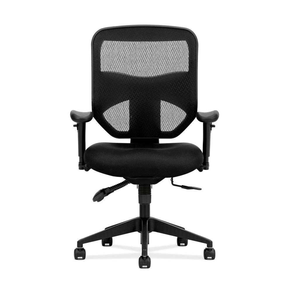 HVL532 Mesh High-Back Task Chair | Asynchronous Control, Seat Glide | 2-Way Arms | Black Mesh. Picture 2