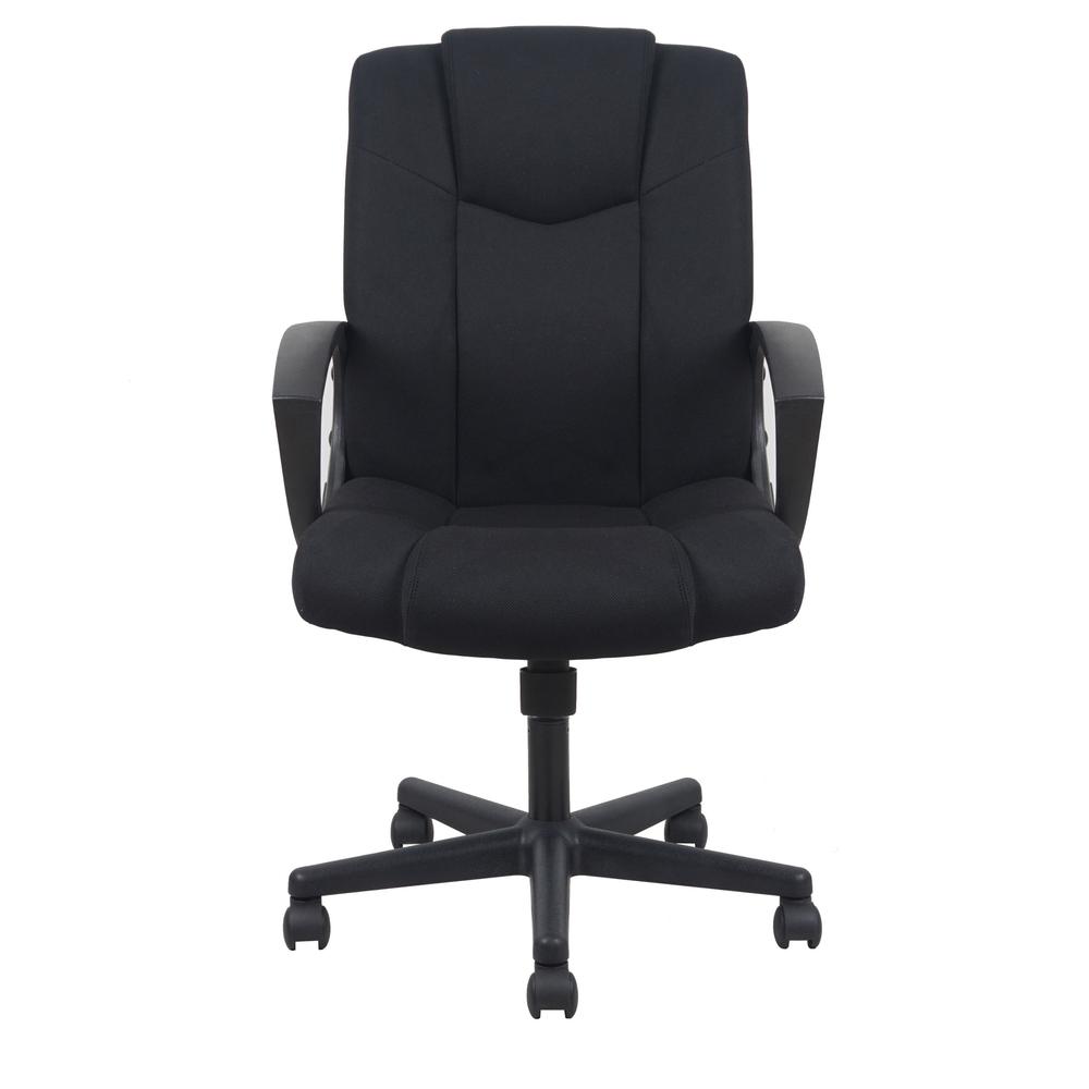 Essentials by OFM ESS-3080 Mid-Back Swivel Upholstered Task Chair, Black. Picture 2