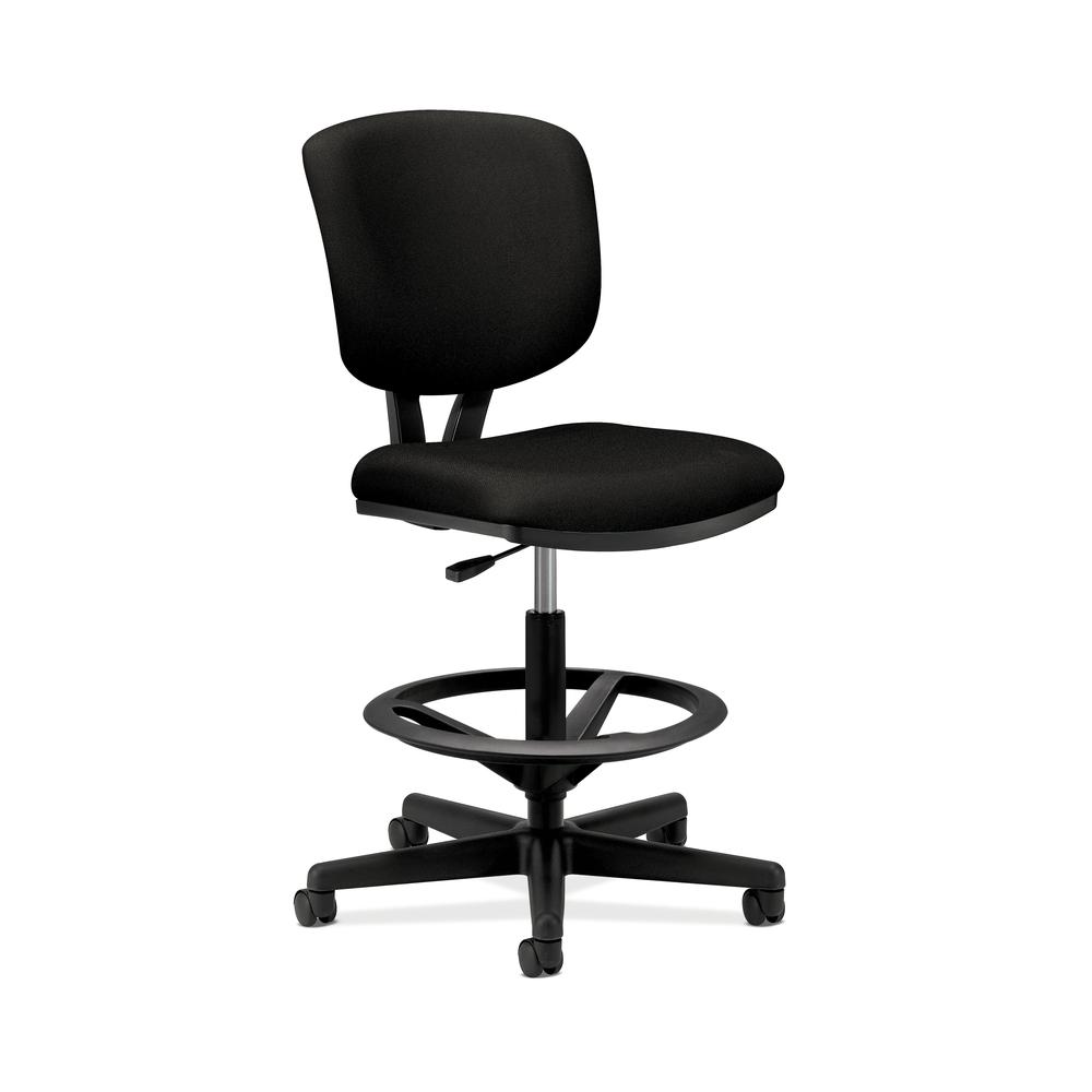 HON Volt Task Stool - Upholstered Office Stool, Black (H5705). Picture 1