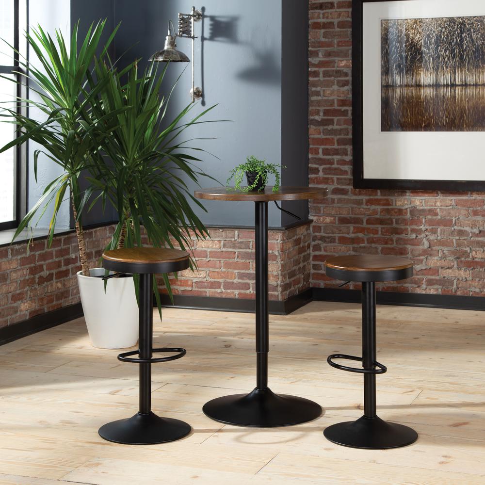 The OFM 161 Collection Industrial Modern Backless 23" to 32" Adjustable Bar Stool, 2 pack, is the quintessential industrial modern accent where wood meets metal in a minimalist form with pneumatically. Picture 11