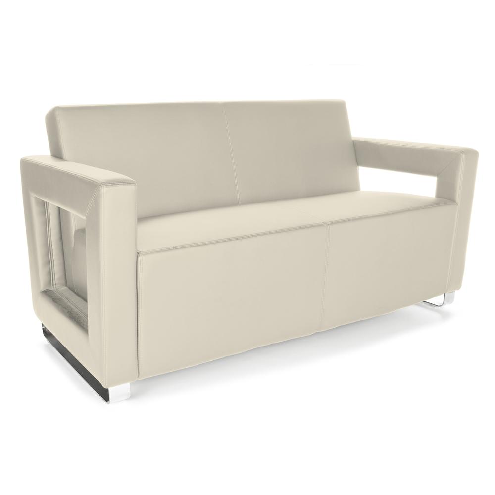 OFM  Model 832 Soft Seating Lounge Sofa, Polyurethane, Cream with Chrome Base. The main picture.