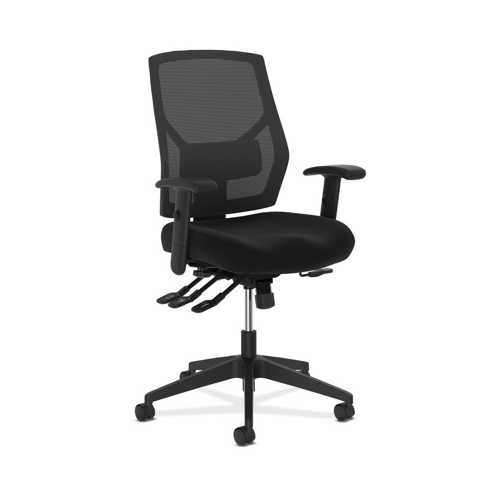 HON Crio High-Back Task Chair -Mesh Back Computer Chair with Asynchronous Control for Office Desk, Black (HVL582). Picture 1