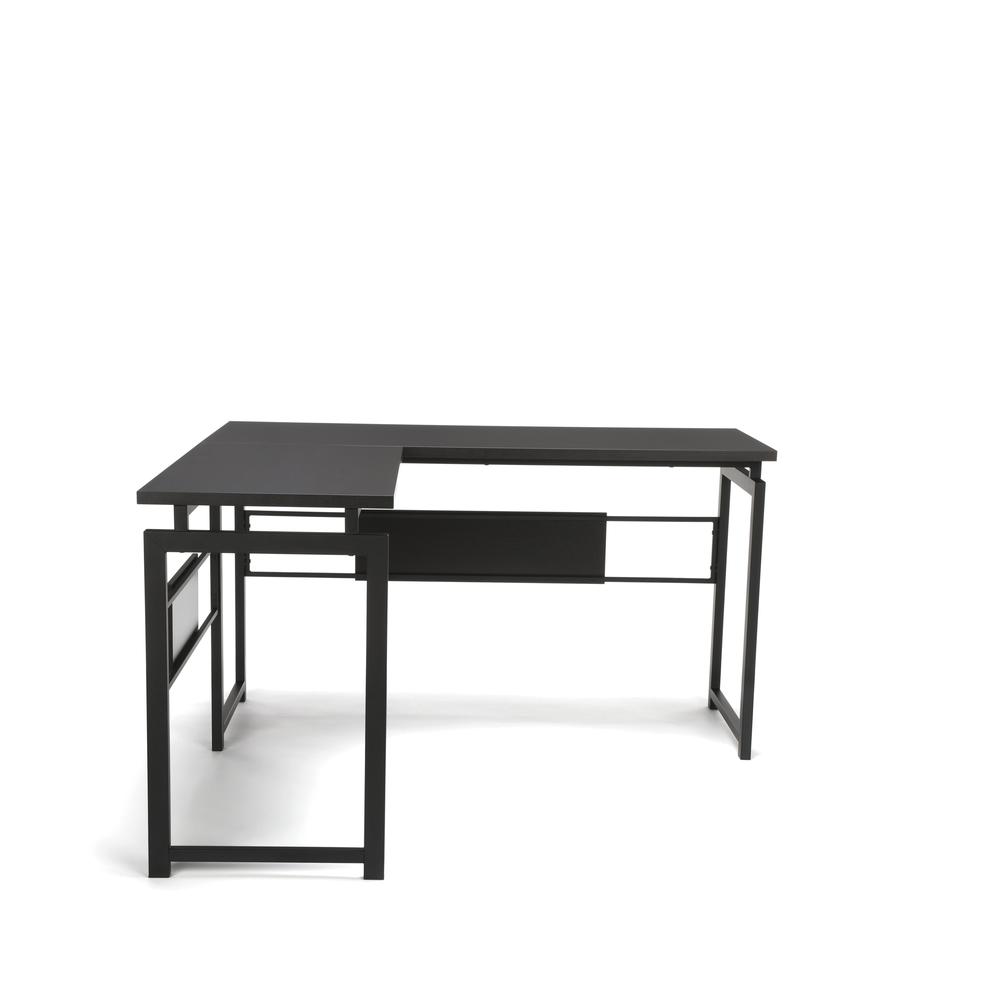 Essentials by OFM ESS-1020 L Desk with Metal Legs, Espresso with Black Frame. Picture 2