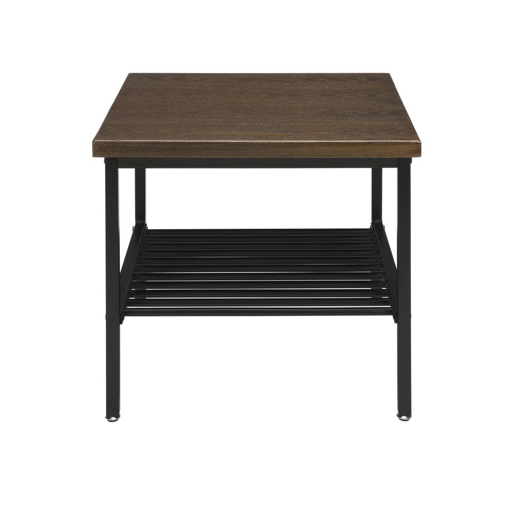 The OFM 161 Collection Industrial Modern Wood Top/Metal Frame Side Table with Metal Shelf provides industrial modern styling with multi-application functionality perfect for living rooms, bedrooms, re. Picture 2