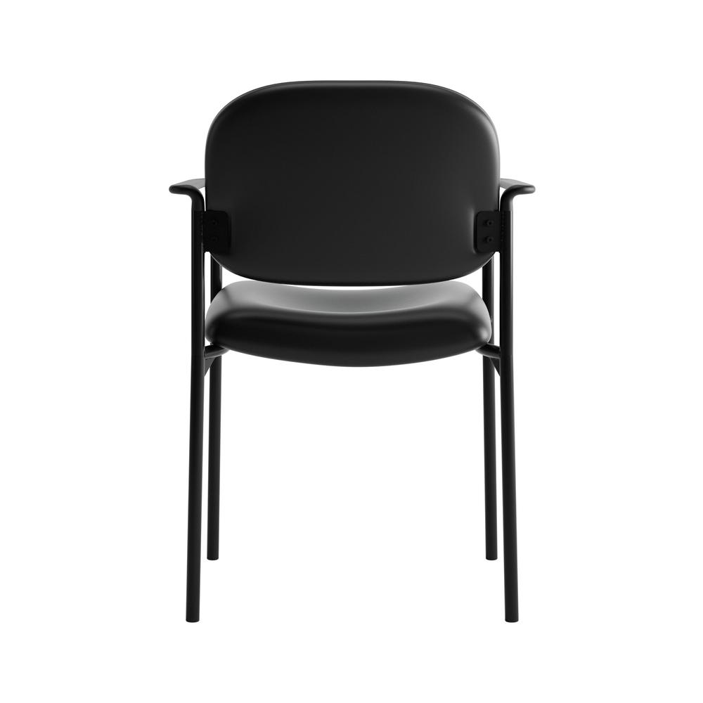HON Scatter Guest Chair with Arms- Leather Stacking Office Furniture , Black (VL616). Picture 3