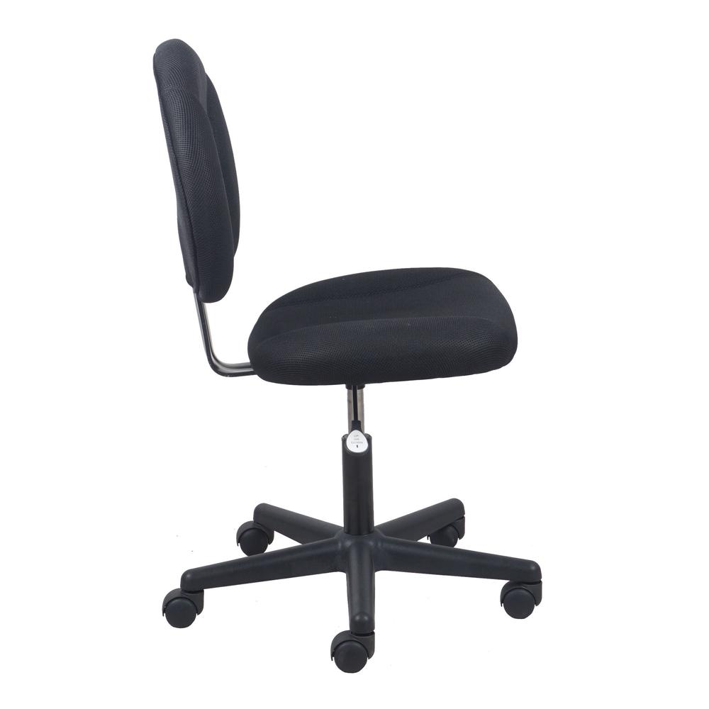 Essentials by OFM ESS-3060 Upholstered Armless Swivel Task Chair, Black. Picture 4