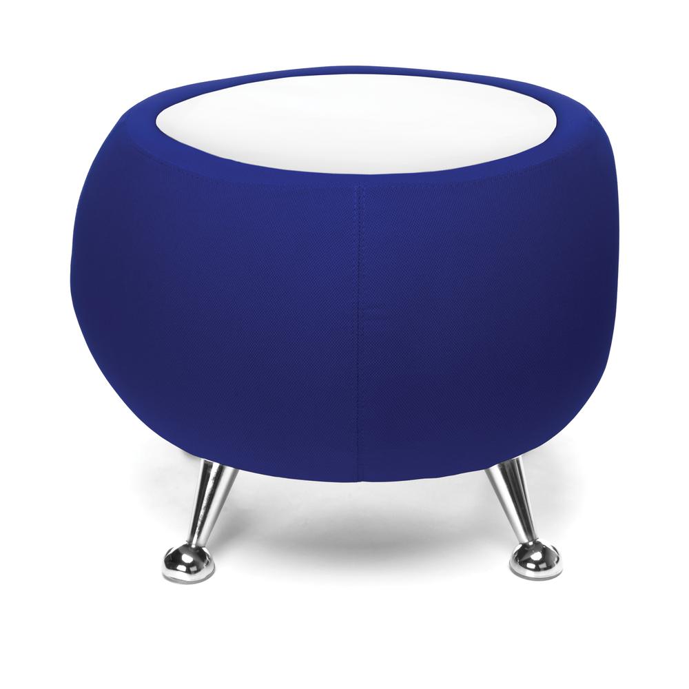 OFM Fabric Ball Stool, in Blue, with White Table Top (2001T-2336-WHT). Picture 3