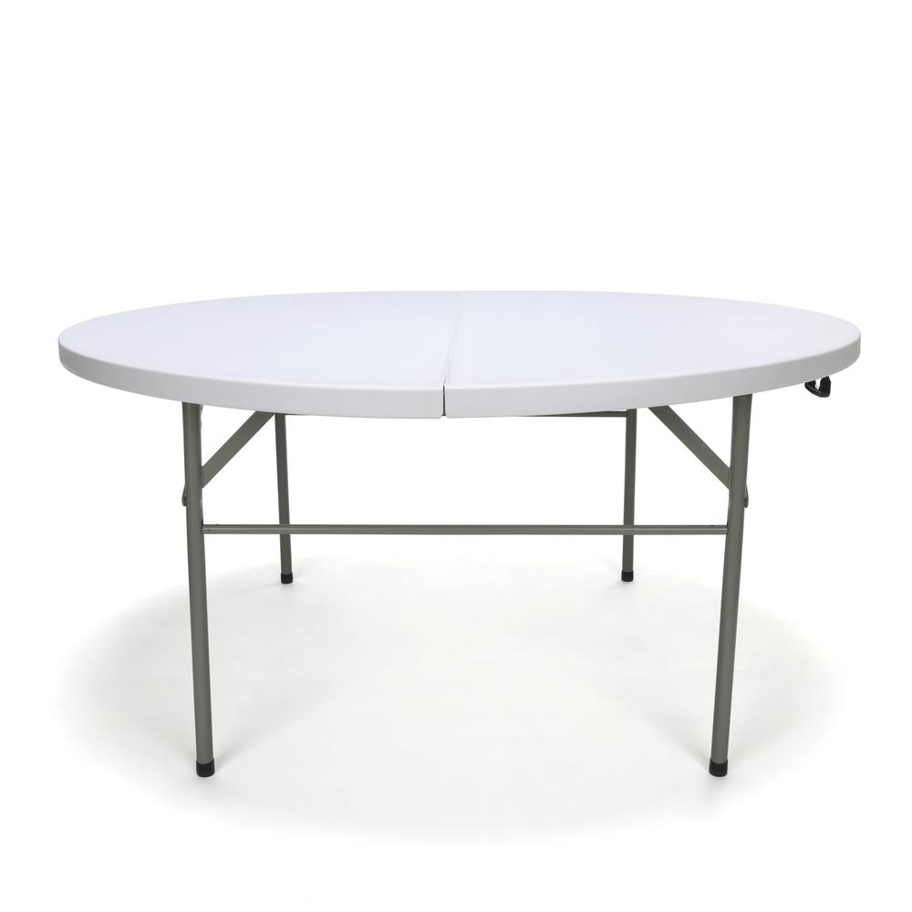 Essentials by OFM ESS-5060RF 60" Round Center-Folding Utility Table, White. Picture 4