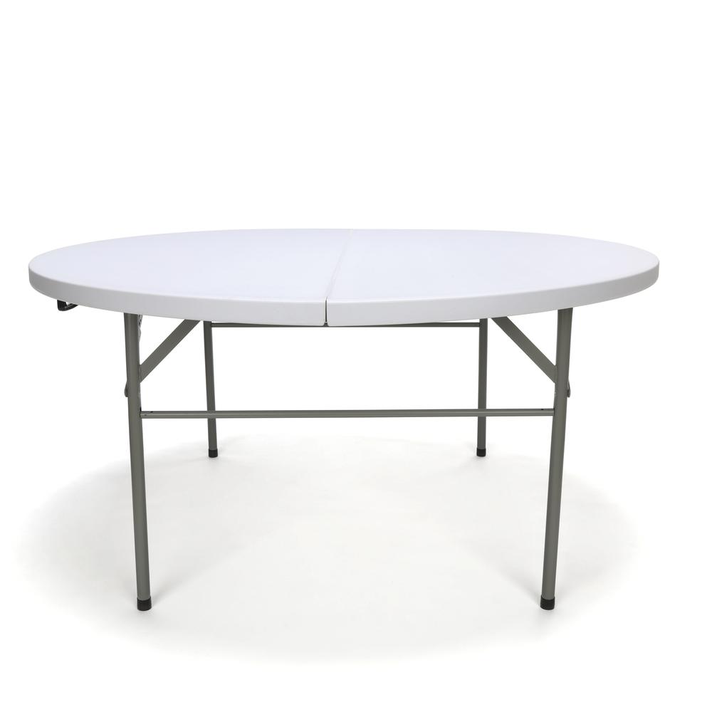 Essentials by OFM ESS-5060RF 60" Round Center-Folding Utility Table, White. Picture 5