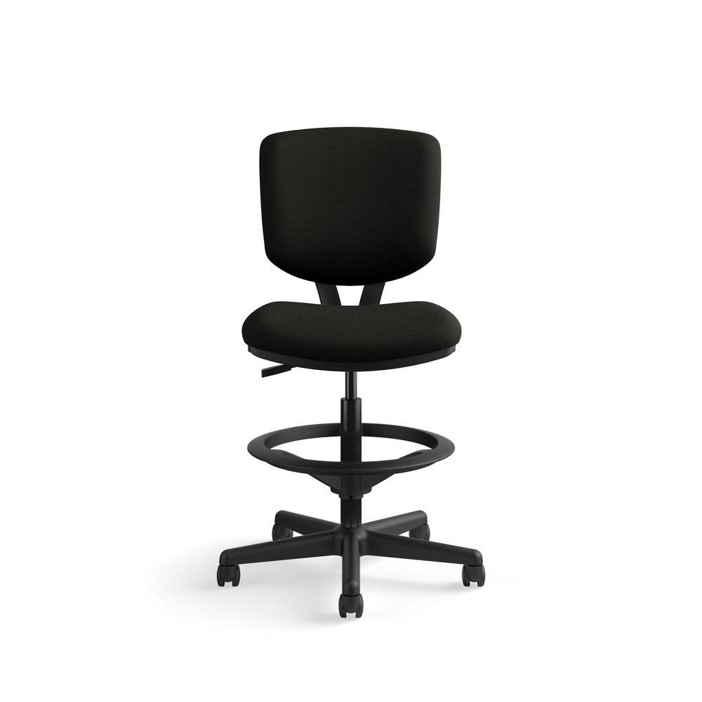 HON Volt Task Stool - Leather Office Stool for Standing Desk, Black (H5705). Picture 2
