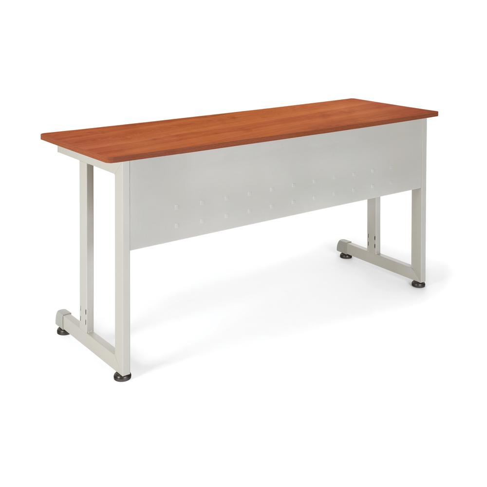 Modular Utility and Training Table, Cherry with Silver Frame. Picture 1