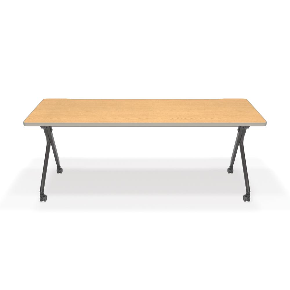 23.5" x 71" Flip Nesting Training Table and Desk, Oak. Picture 2