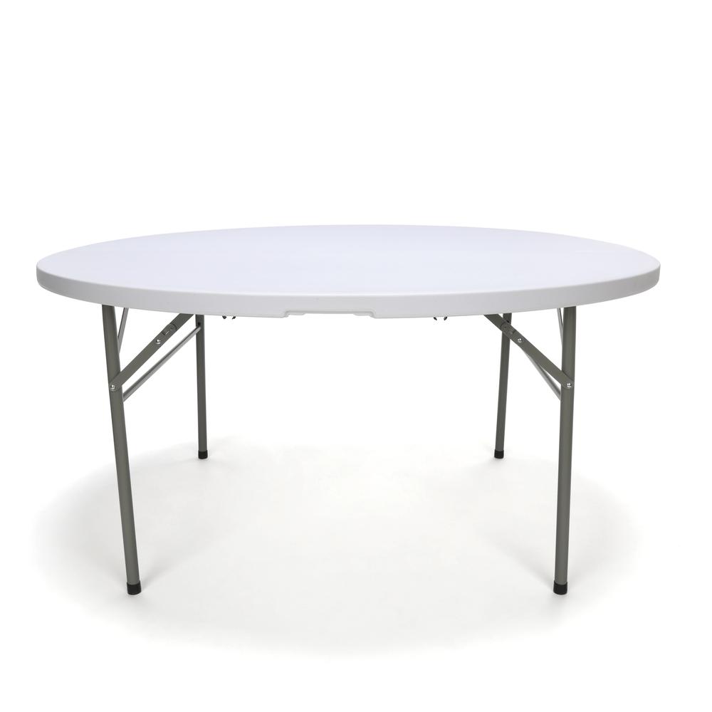 Essentials by OFM ESS-5060RF 60" Round Center-Folding Utility Table, White. Picture 3
