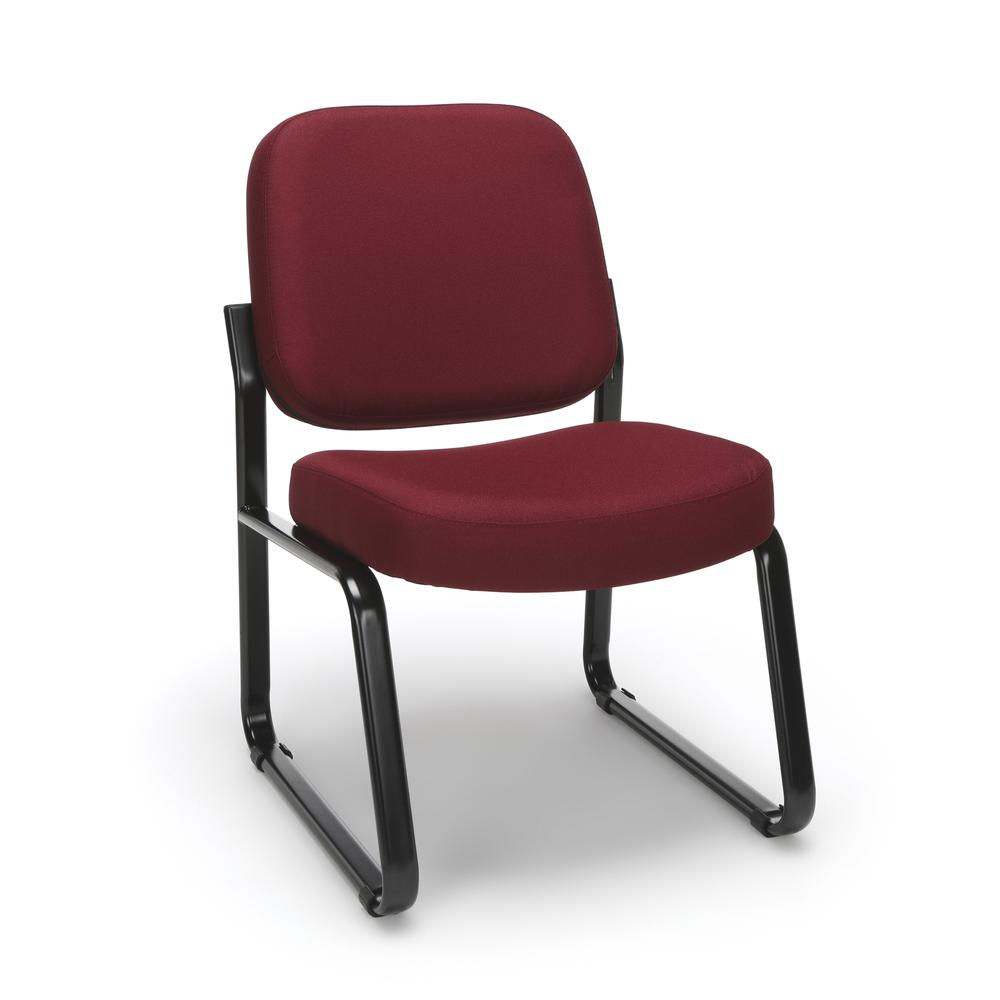 OFM Model 405 Fabric Armless Guest and Reception Chair, Wine. Picture 1