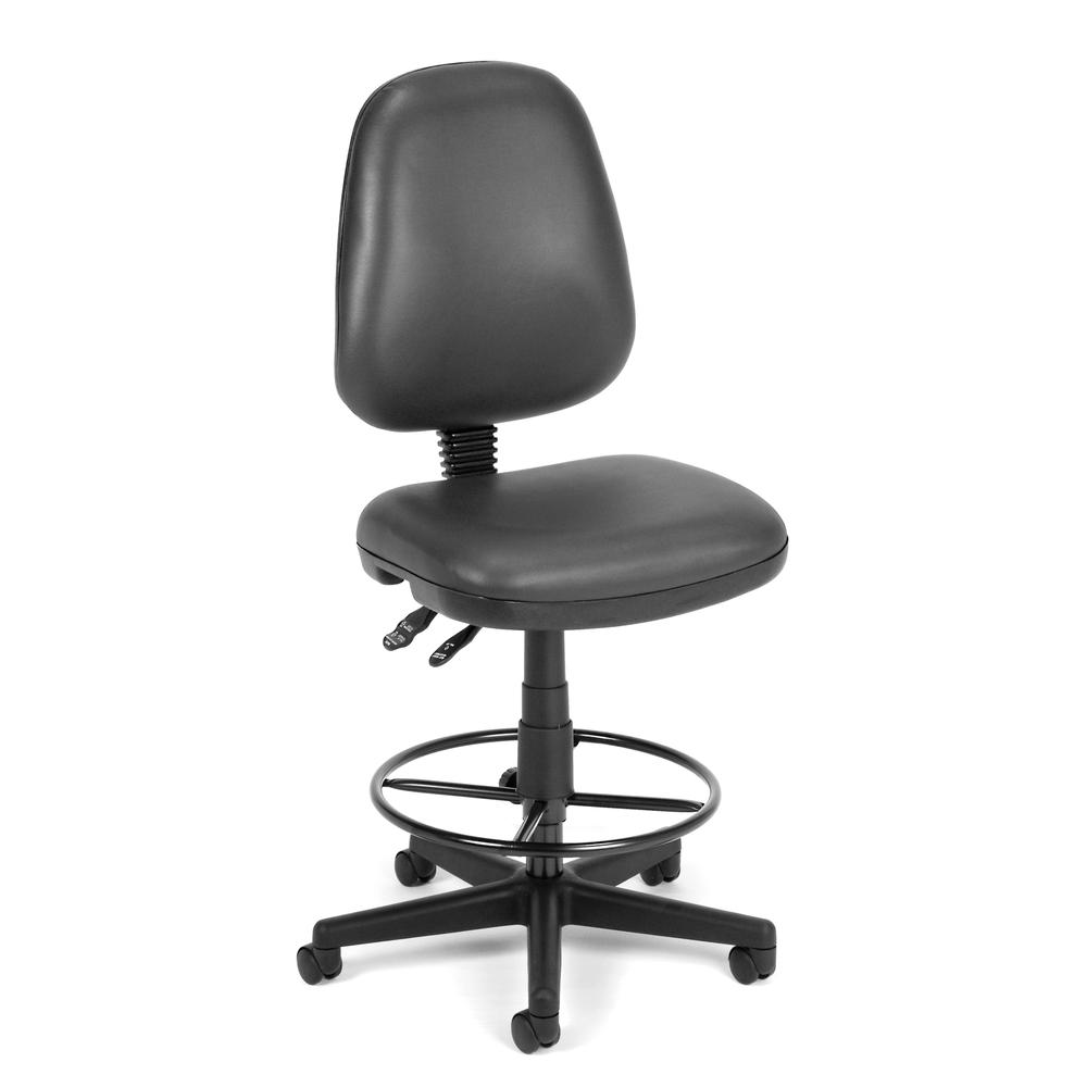 OFM Model 119-VAM-DK Armless Swivel Task Chair with Kit, Anti-Microb Vinyl. Picture 1