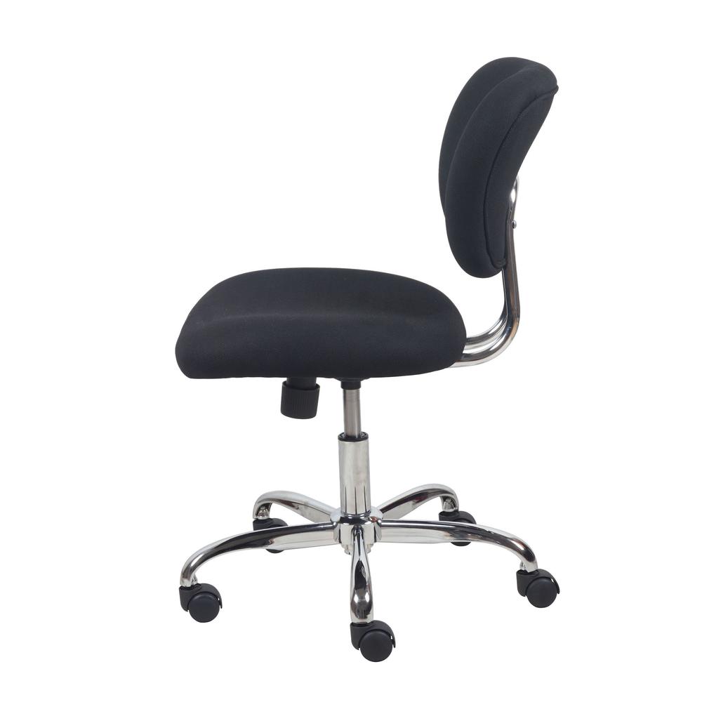 Essentials by OFM ESS-3090 Swivel Armless Task Chair, Black with Chrome Finish. Picture 5
