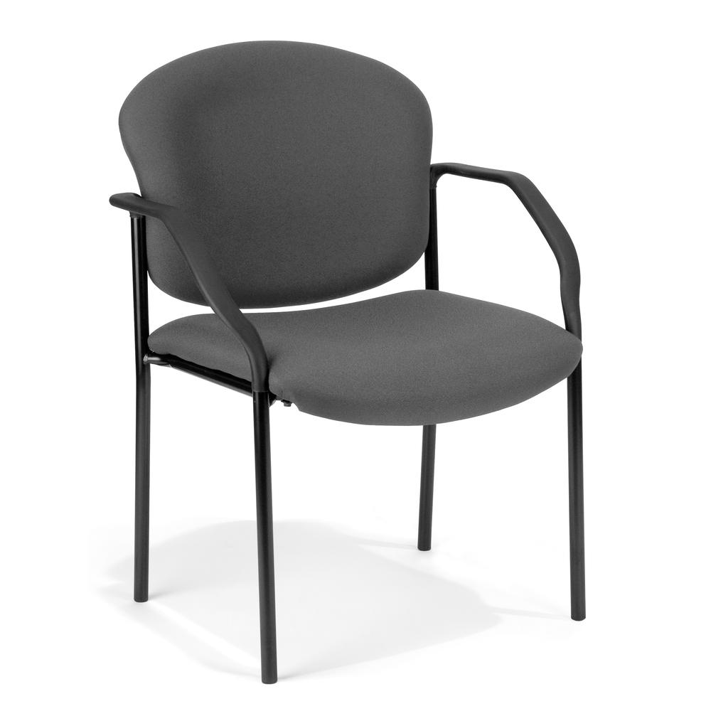 OFM Manor Series Model 404 Fabric Guest and Reception Chair with Arms, Gray. The main picture.