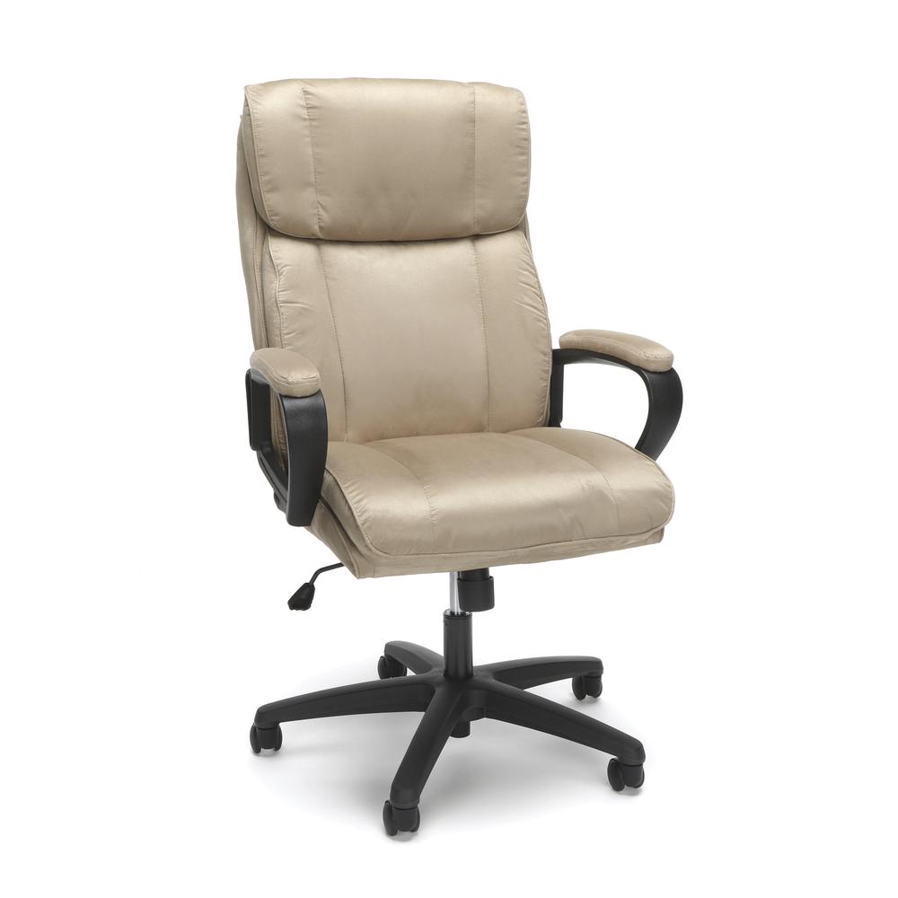 Essentials by OFM ESS-3081 Plush High-Back Microfiber Office Chair, Tan. Picture 1