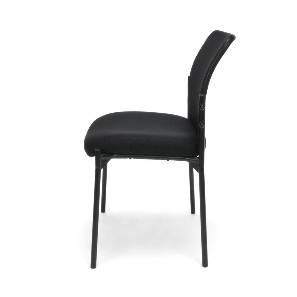 Essentials by OFM ESS-8000 Mesh Back Upholstered Armless Side Chair, Black. Picture 5