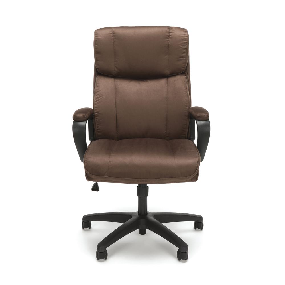 Essentials by OFM ESS-3081 Plush High-Back Microfiber Office Chair, Brown