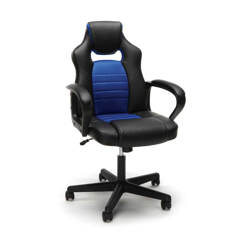 Essentials by OFM ESS-3083 Racing Style Gaming Chair, Blue. The main picture.