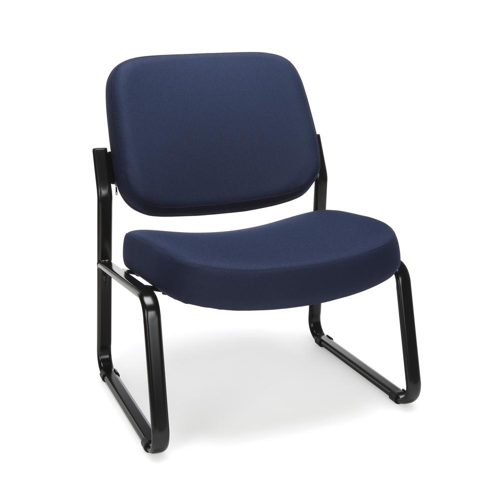 OFM Model 409 Big and Tall Fabric Armless Guest and Reception Chair, Navy. Picture 1
