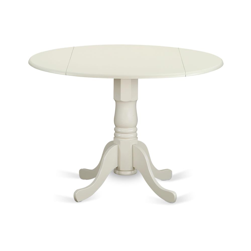 5 Piece Kitchen Table Set Consists of a Round Dining Table with Dropleaf. Picture 1