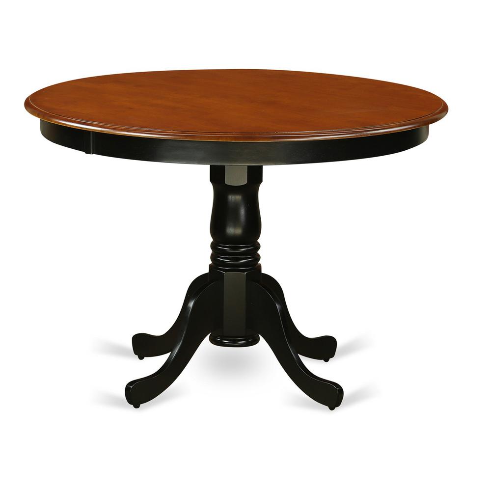 Table Set with Round Dinette Table and 4 dining Chairs in Black and Cherry (5 pcs). Picture 2