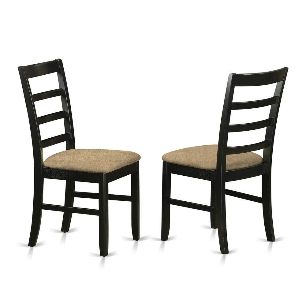 WEPF7-BCH-C 7 Pc Dining set with a Dining Table and 6 Kitchen Chairs in Black. Picture 4