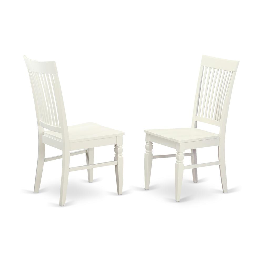 5  Pc  set  with  a  Round  Dinette  Table  and  4  Wood  Dinette  Chairs  in  Linen  White. Picture 4