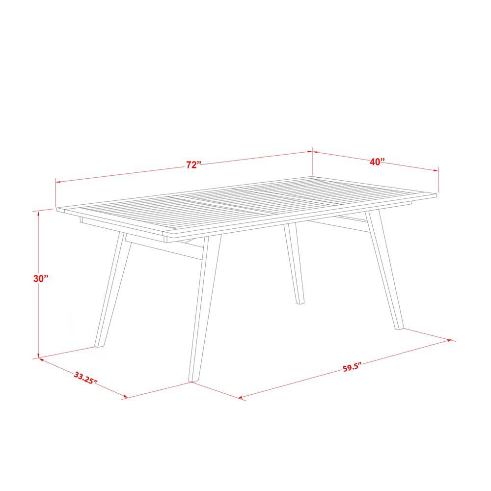 9 Piece Outdoor Patio Dining Sets Contains a Rectangle Acacia Table. Picture 4