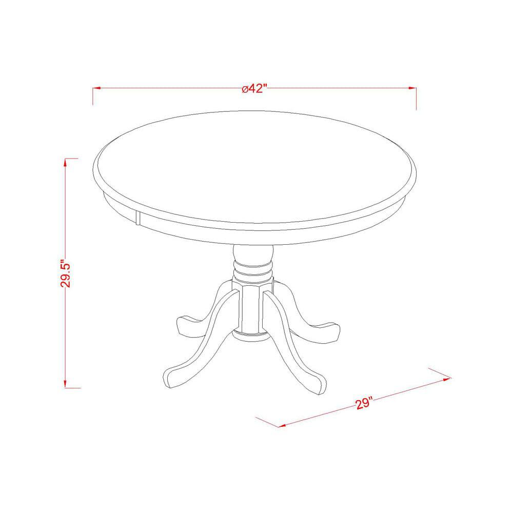 5 Piece Dining Table Set Contains a Round Kitchen Table with Pedestal. Picture 4